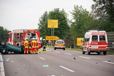 Koengen: Auto landet nach Kollision auf dem Dach